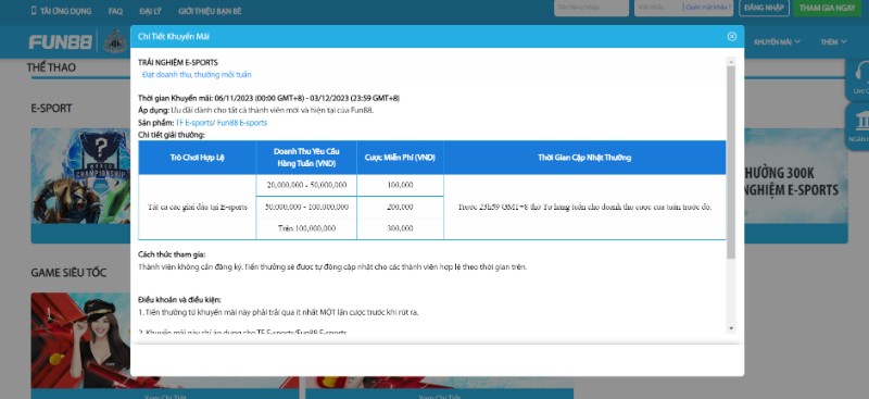 Khuyến mãi Fun88 - Đa dạng sự kiện siêu khủng tại nhà cái 11 Trải Nghiệm Cá Cược E-Sports Được Tặng Ngay 300K